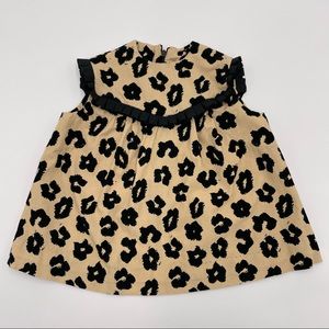 Baby Corduroy Dress Leopard Animal Print‎ Ruffle Sleeveless Toddler Child's